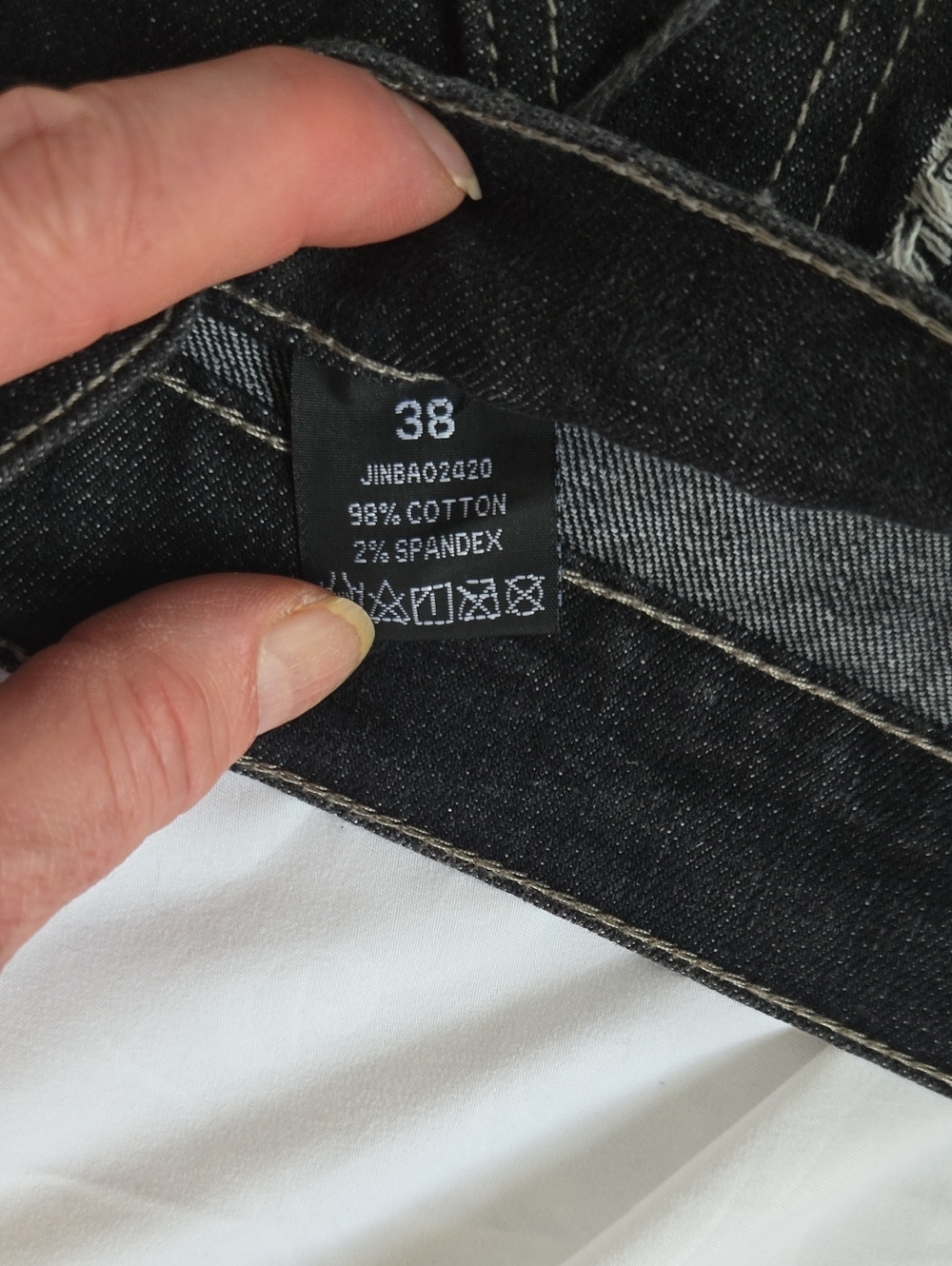 Mens Cool Black Jeans With Multi Patch Work Different Colors & Fringe Front Only - Picture 2 of 9